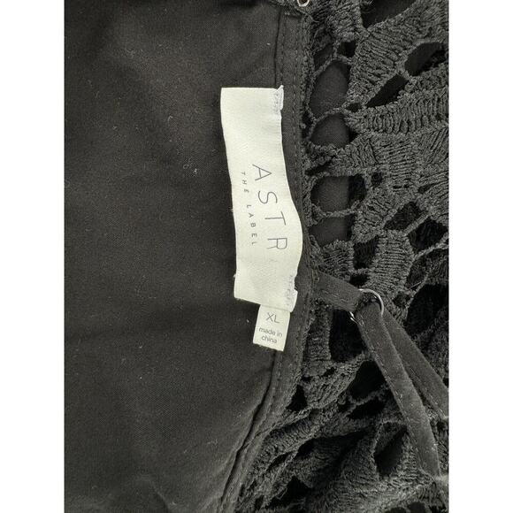 ASTR The Label Midi Dress Size XL Lace Cocktail Wedding Guest Fairy Whimsy Black - Picture 13 of 16